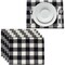 Set of 6 Black and Cream Plaid Cloth Placemats, 16.8x12.8-Inch Burlap and Polyester Washable Table Mats with Buffalo Design, Farmhouse-Style Dining Table Decorations